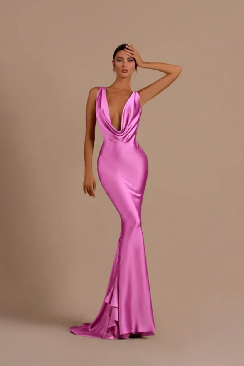 Elegant Champagne Mermaid Prom Dress Long Slimming with Ruffles