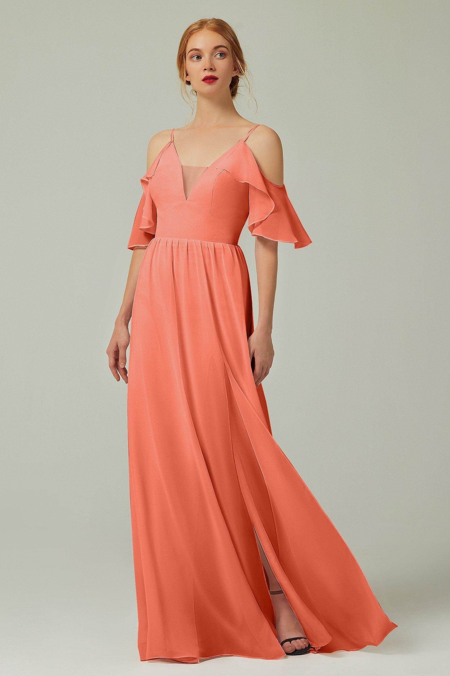A-Line Floor Length Chiffon Bridesmaid Dress CB0236