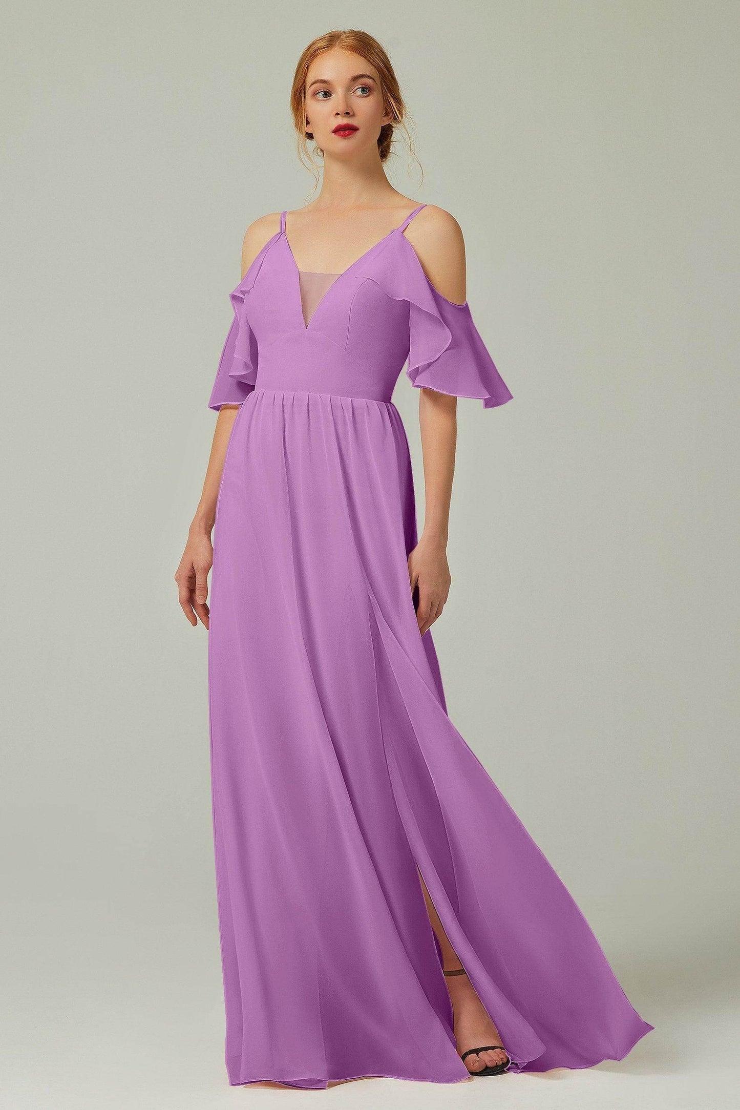A-Line Floor Length Chiffon Bridesmaid Dress CB0236
