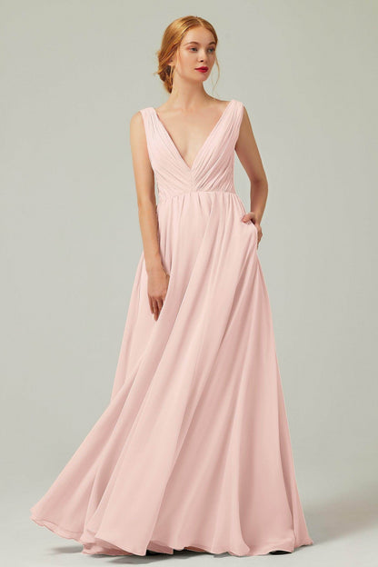 A-Line Floor Length Chiffon Bridesmaid Dress CB0245