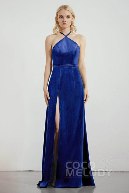 Sheath-Column Sweep-Brush Train Bridesmaid Dress Formal Dresses CB0273