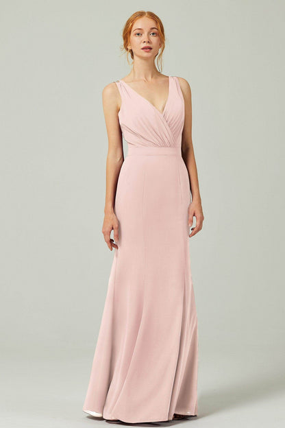 Sheath-Column Floor Length Chiffon Bridesmaid Dress CB0291