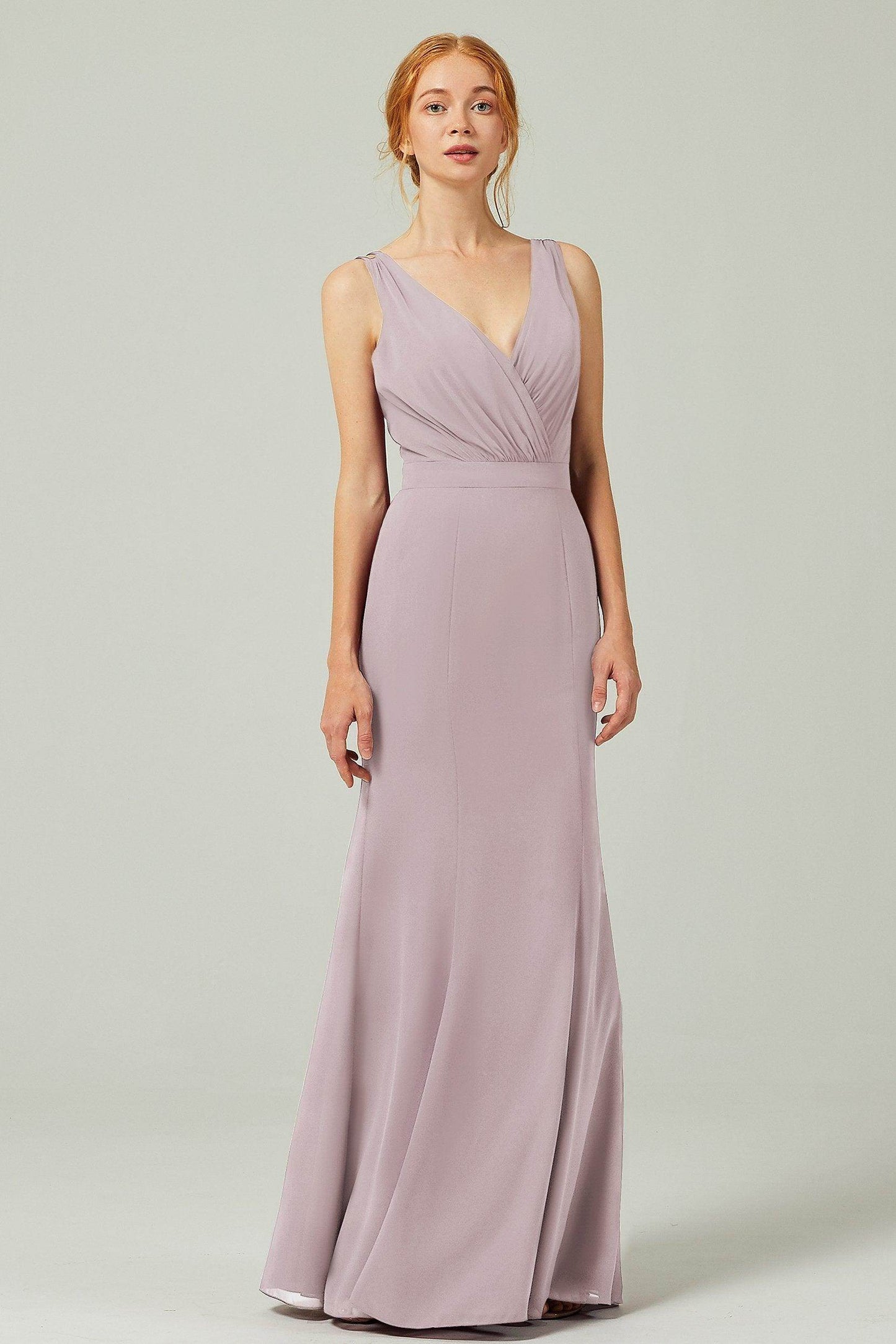 Sheath-Column Floor Length Chiffon Bridesmaid Dress CB0291