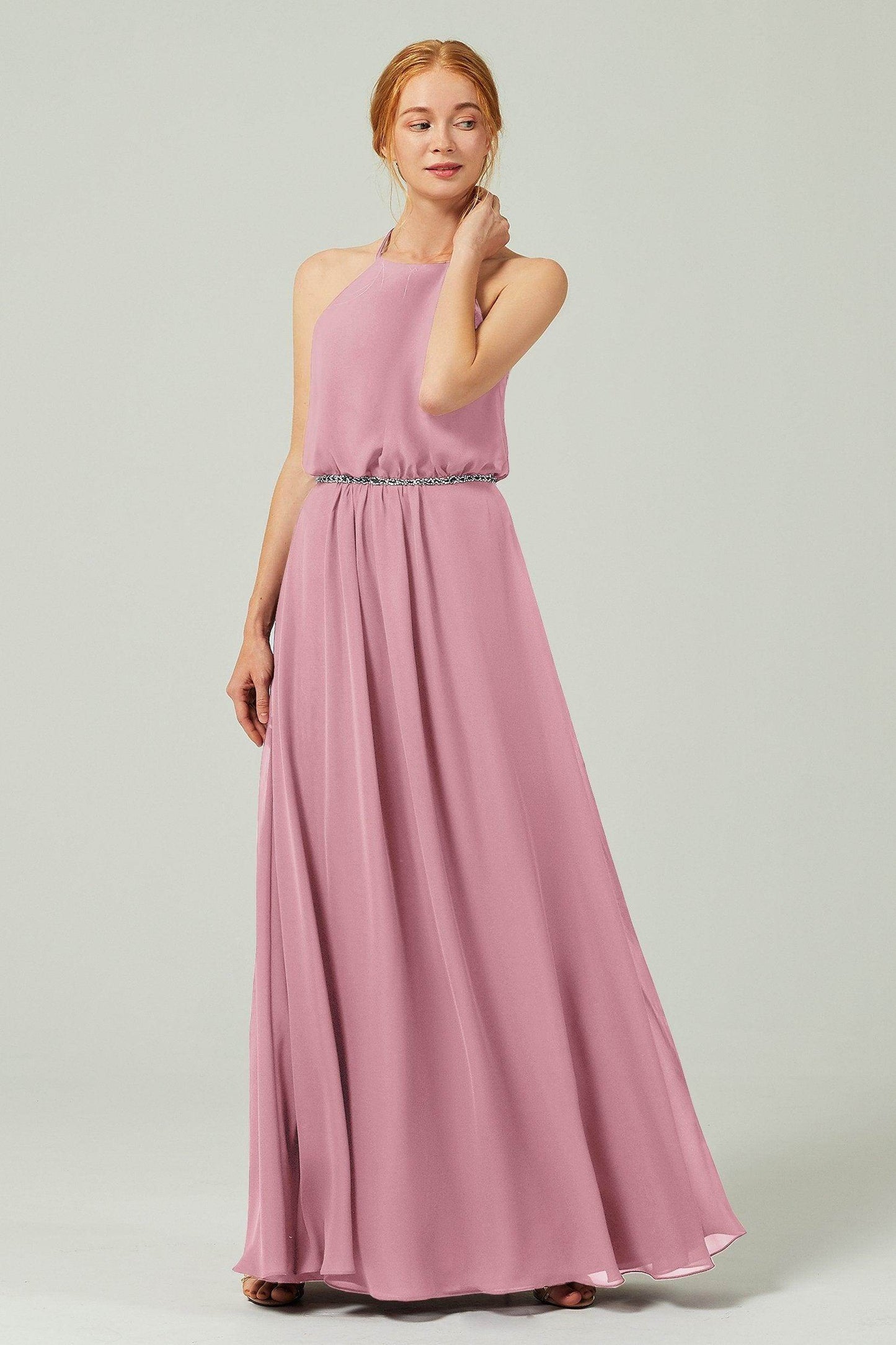A-Line Floor Length Chiffon Bridesmaid Dress CB0292
