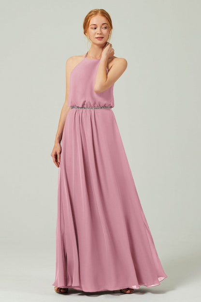 A-Line Floor Length Chiffon Bridesmaid Dress CB0292