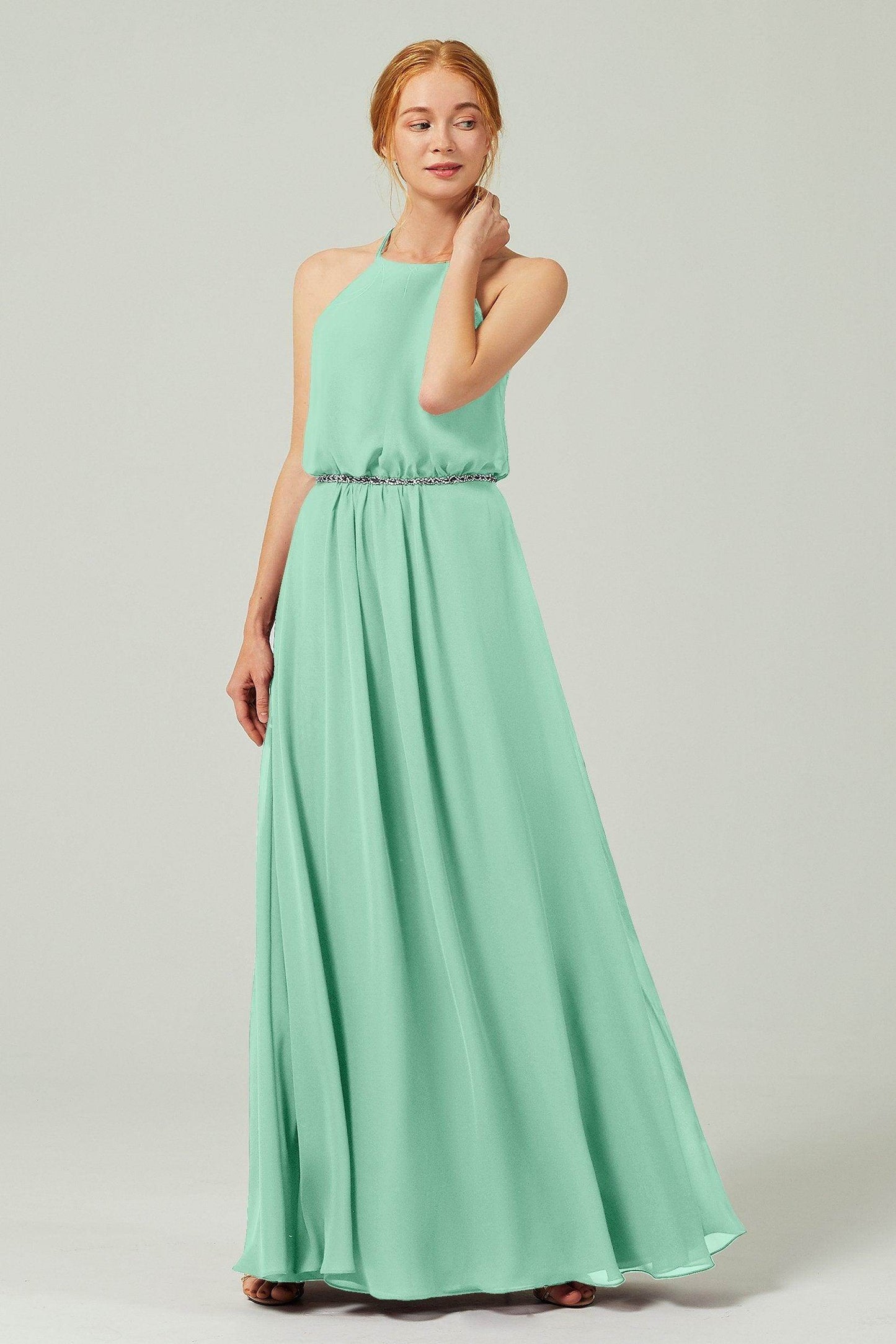 A-Line Floor Length Chiffon Bridesmaid Dress CB0292