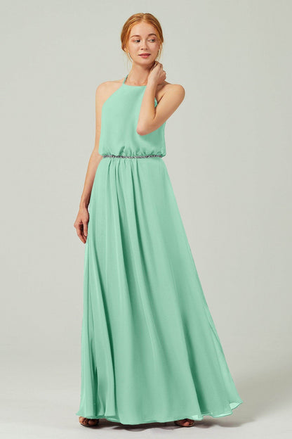A-Line Floor Length Chiffon Bridesmaid Dress CB0292