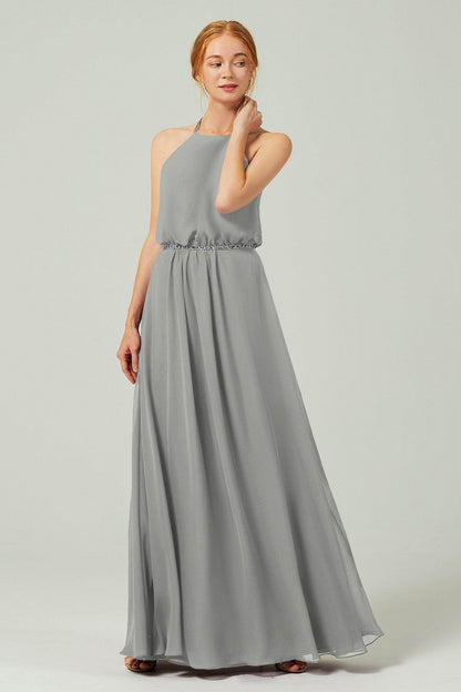 A-Line Floor Length Chiffon Bridesmaid Dress CB0292