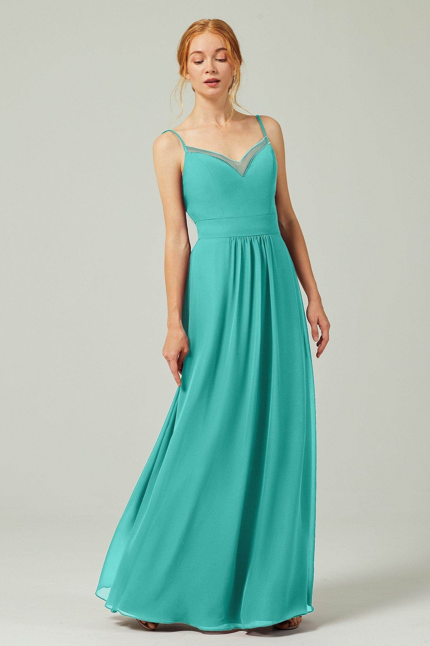 A-Line Floor Length Chiffon Bridesmaid Dress CB0293