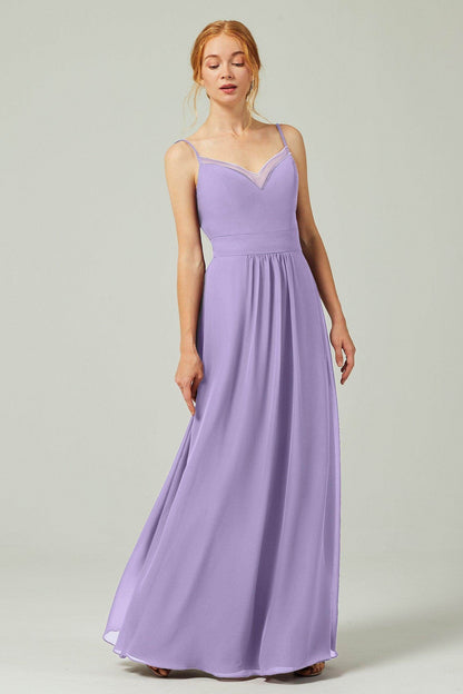 A-Line Floor Length Chiffon Bridesmaid Dress CB0293