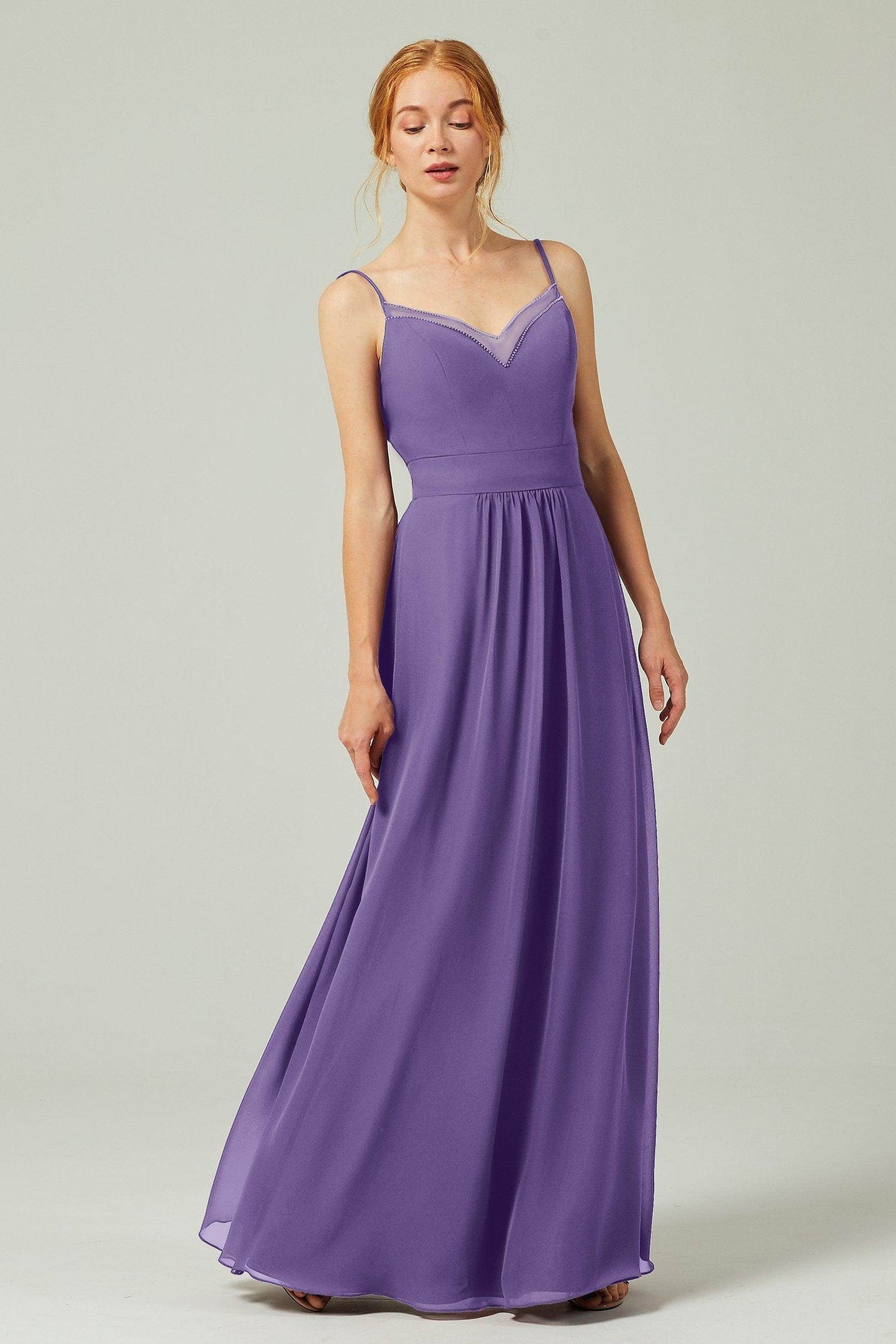 A-Line Floor Length Chiffon Bridesmaid Dress CB0293
