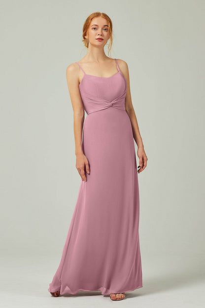 Sheath-Column Floor Length Chiffon Bridesmaid Dress CB0294