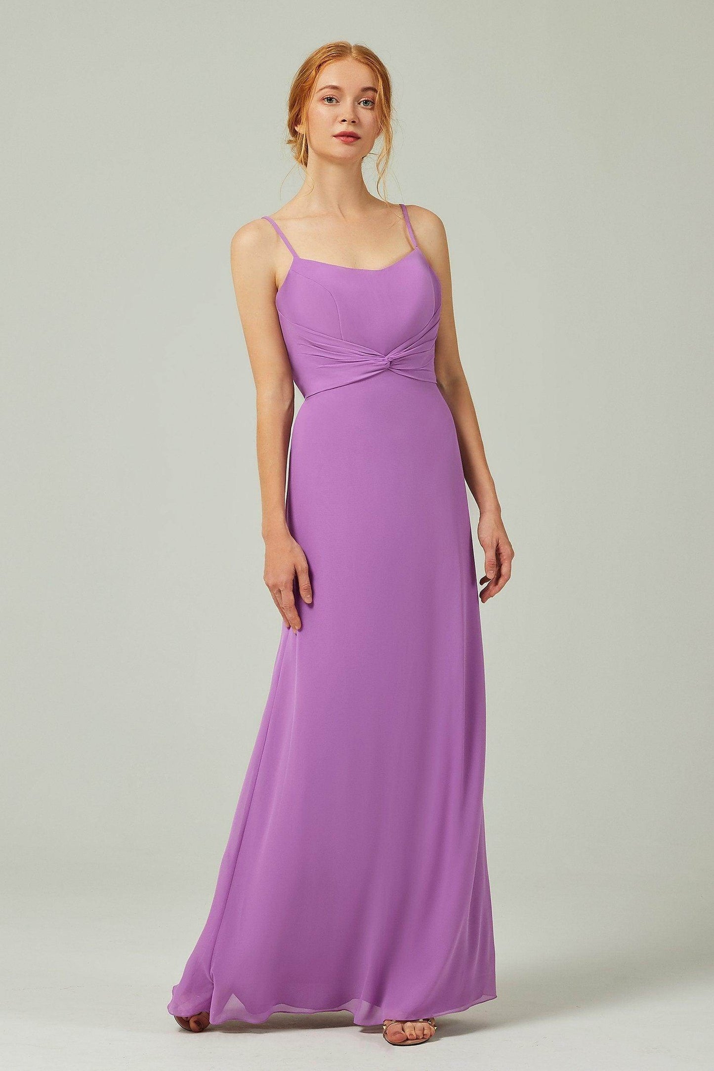 Sheath-Column Floor Length Chiffon Bridesmaid Dress CB0294