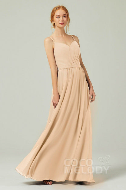 A-Line Floor Length Chiffon Bridesmaid Dress CB0296