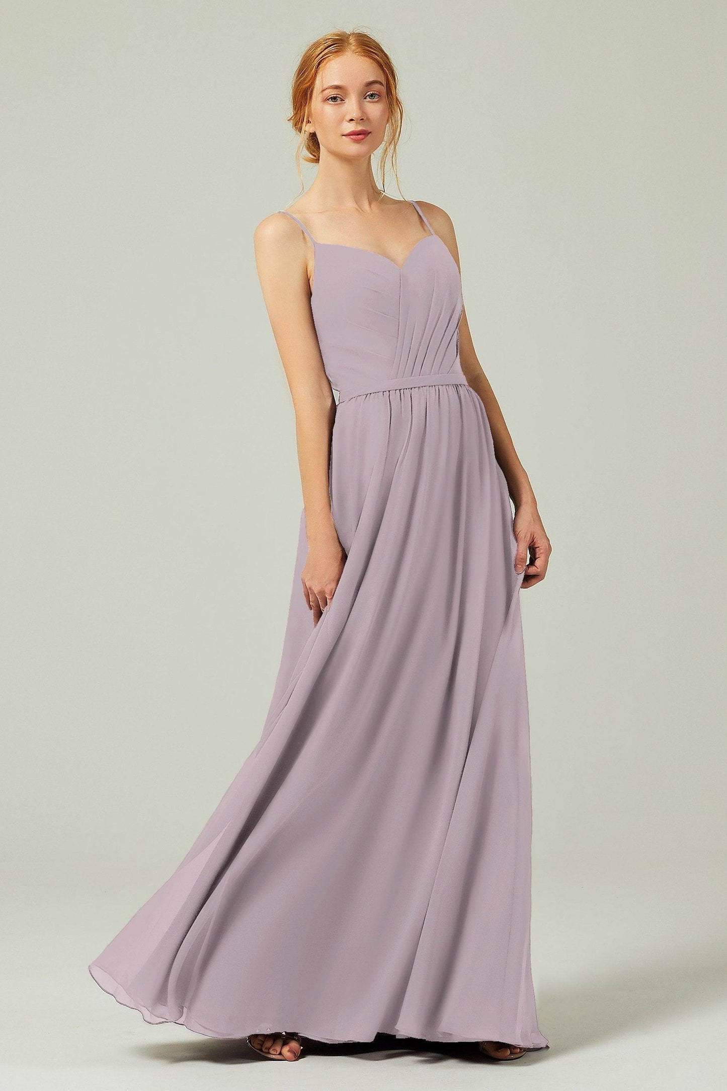 A-Line Floor Length Chiffon Bridesmaid Dress CB0296