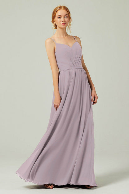 A-Line Floor Length Chiffon Bridesmaid Dress CB0296
