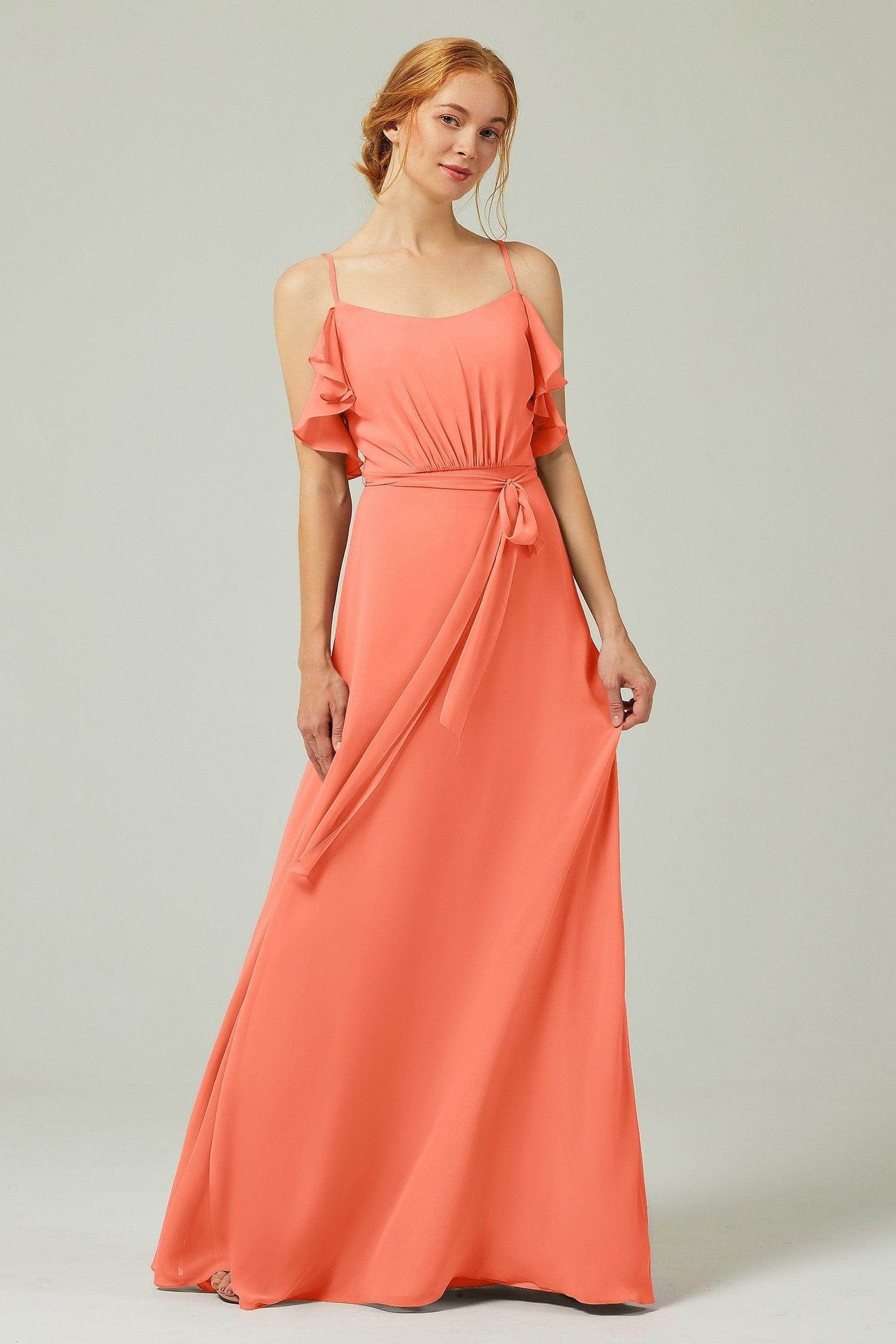 A-Line Floor Length Chiffon Bridesmaid Dress CB0299