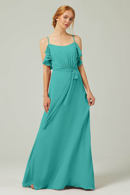 A-Line Floor Length Chiffon Bridesmaid Dress CB0299