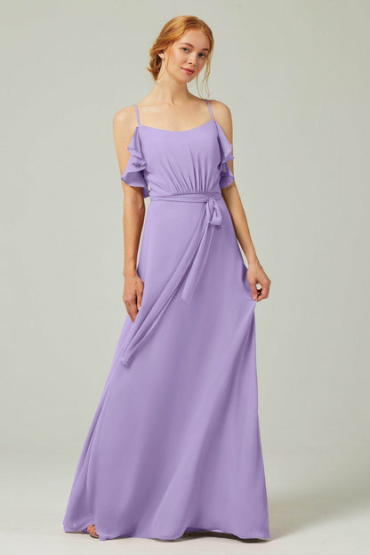 A-Line Floor Length Chiffon Bridesmaid Dress CB0299