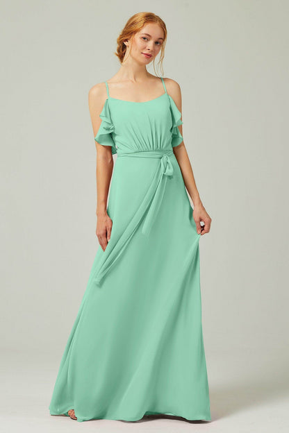 A-Line Floor Length Chiffon Bridesmaid Dress CB0299