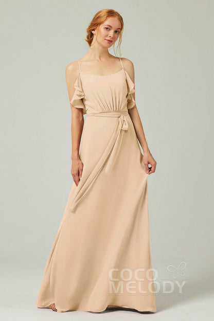 A-Line Floor Length Chiffon Bridesmaid Dress CB0299