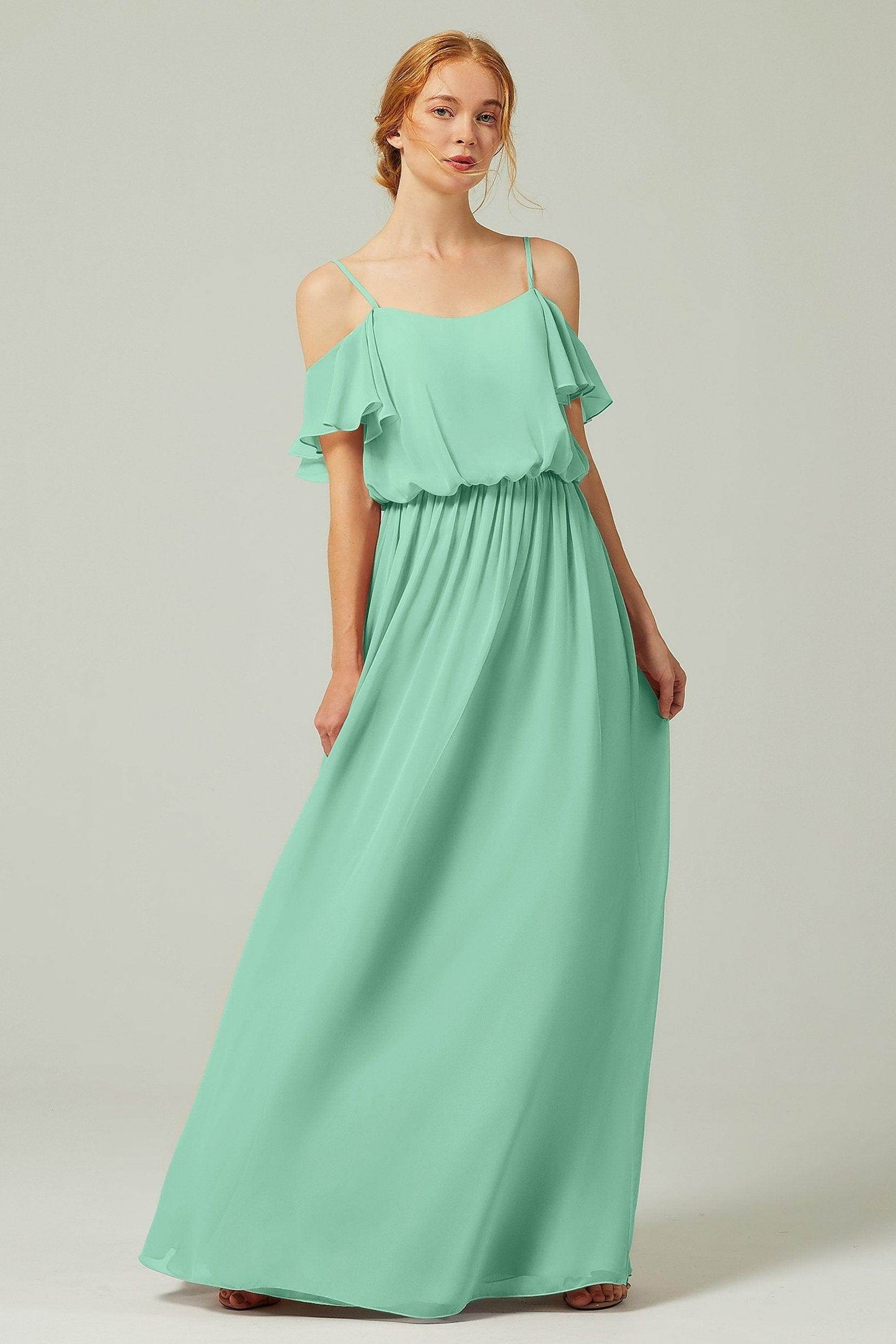 A-Line Floor Length Chiffon Bridesmaid Dress CB0300