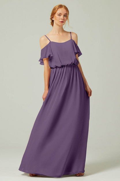A-Line Floor Length Chiffon Bridesmaid Dress CB0300