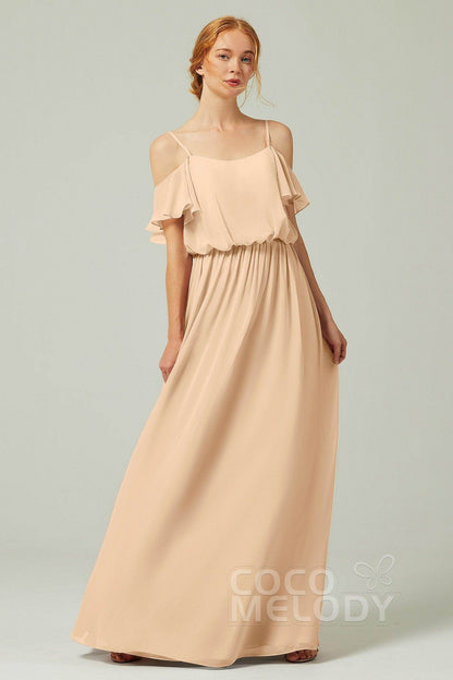 A-Line Floor Length Chiffon Bridesmaid Dress CB0300