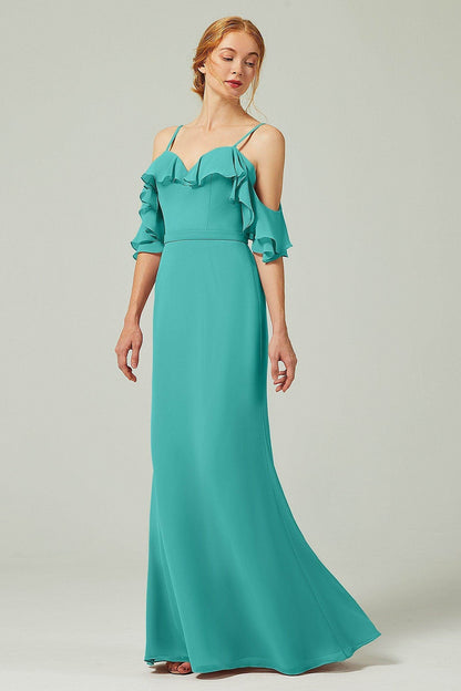 Sheath-Column Floor Length Chiffon Bridesmaid Dress CB0301