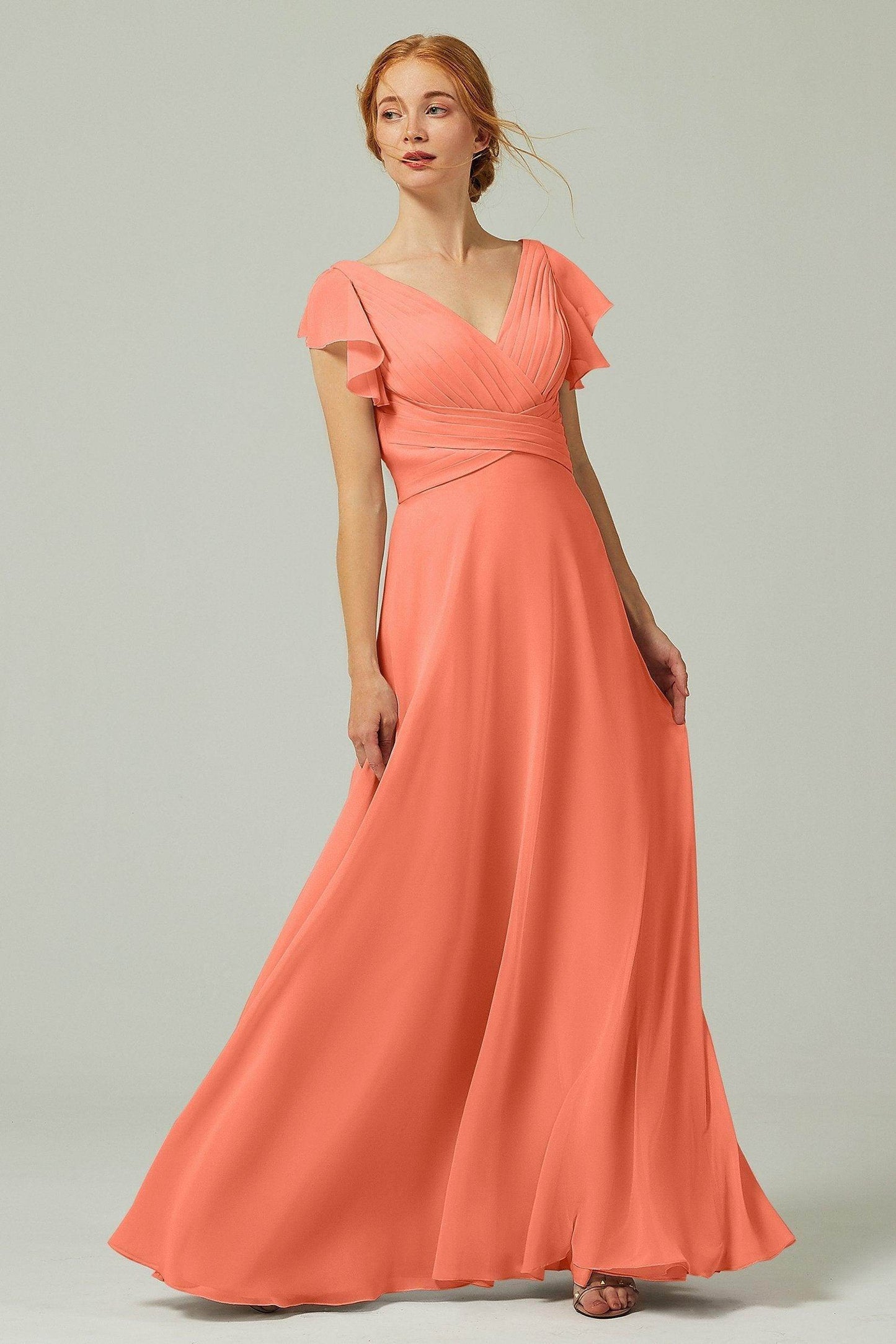 A-Line Floor Length Chiffon Bridesmaid Dress CB0302