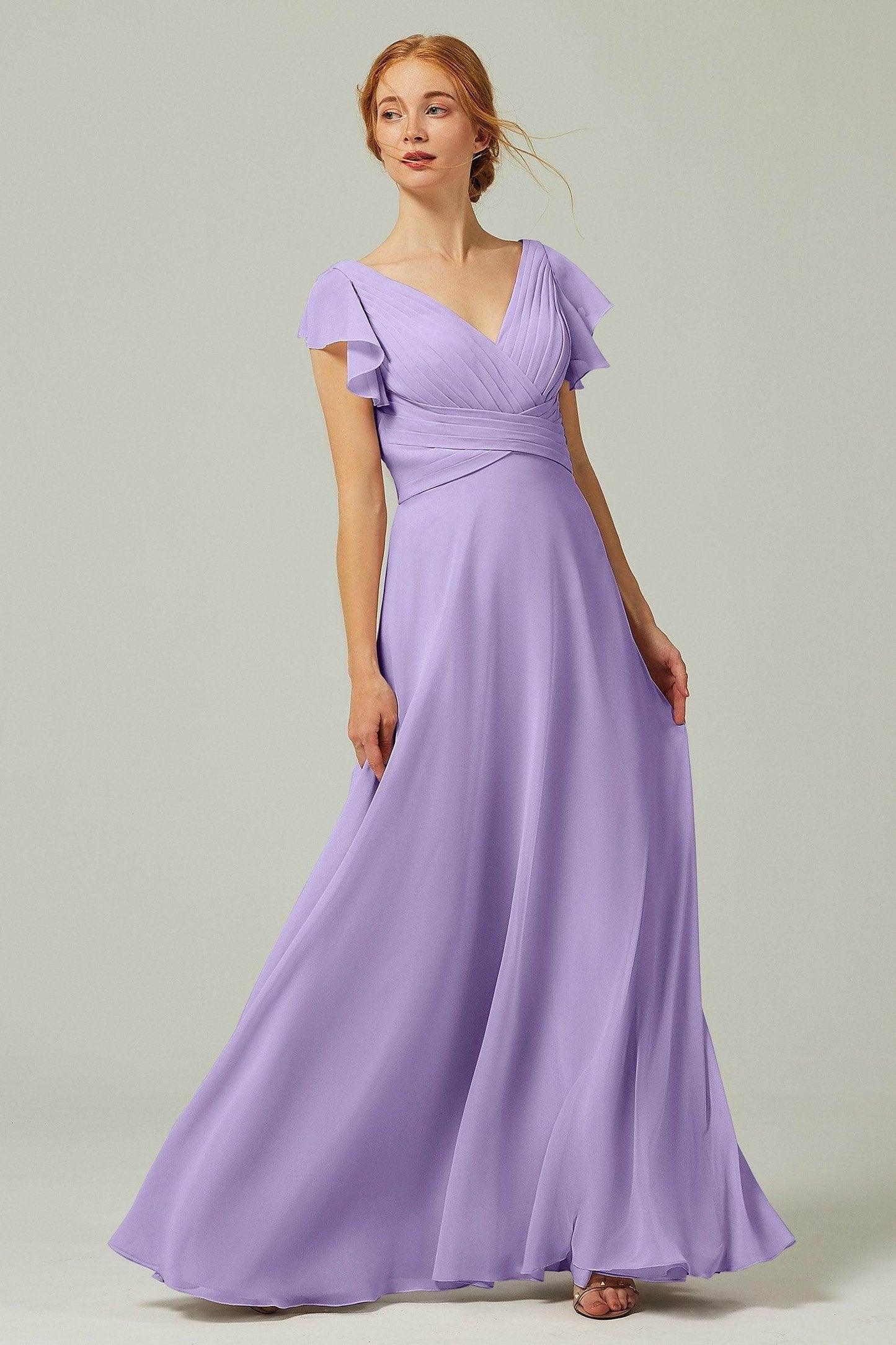 A-Line Floor Length Chiffon Bridesmaid Dress CB0302