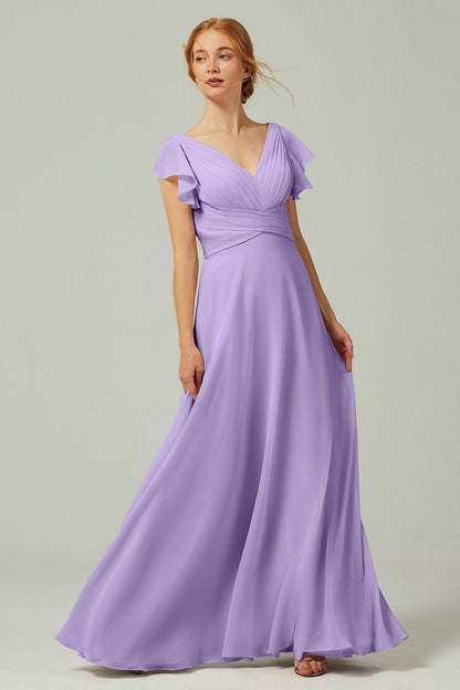 A-Line Floor Length Chiffon Bridesmaid Dress CB0302