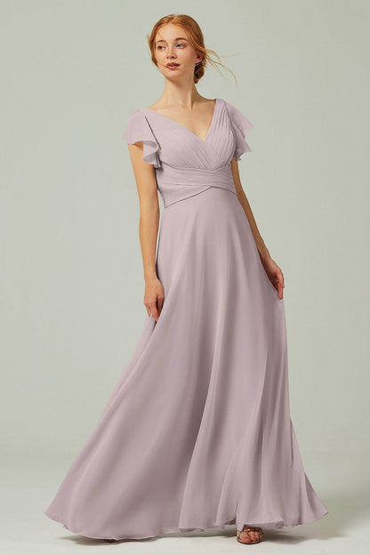 A-Line Floor Length Chiffon Bridesmaid Dress CB0302