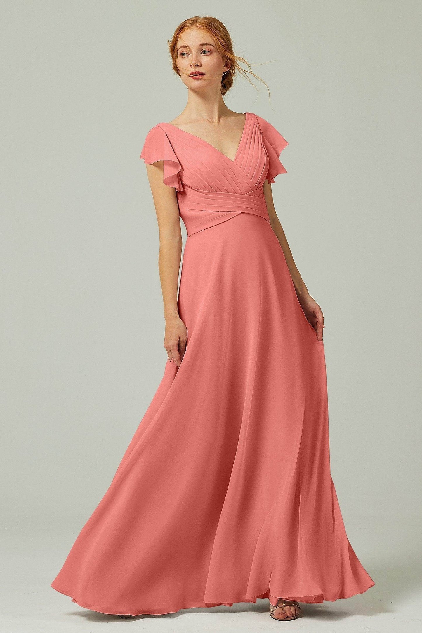 A-Line Floor Length Chiffon Bridesmaid Dress CB0302PS