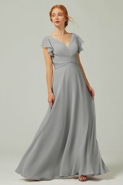 A-Line Floor Length Chiffon Bridesmaid Dress CB0302PS