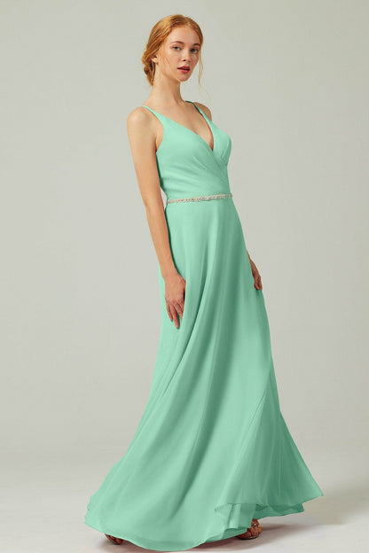 A-Line Floor Length Chiffon Bridesmaid Dress CB0303