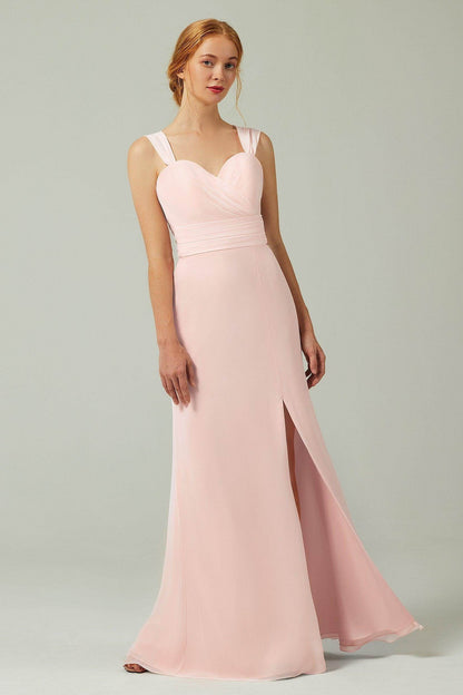 Sheath-Column Floor Length Chiffon Bridesmaid Dress CB0305