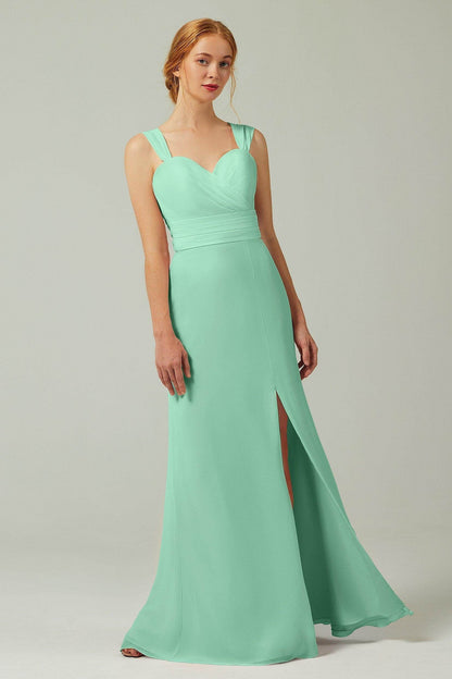 Sheath-Column Floor Length Chiffon Bridesmaid Dress CB0305