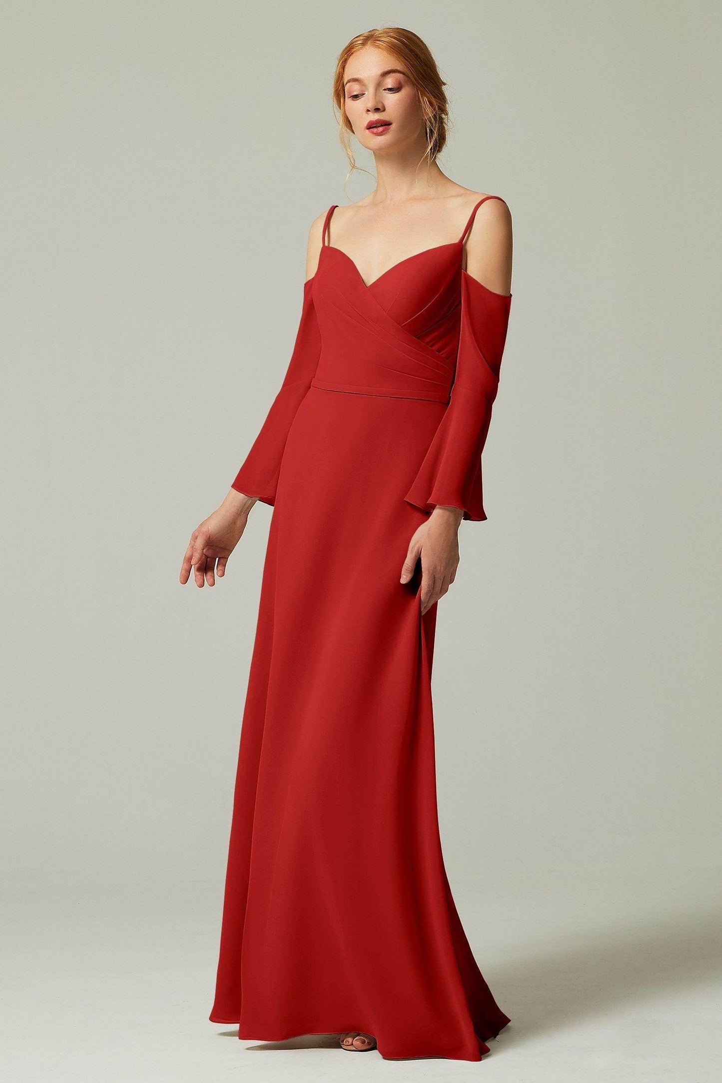 A-Line Floor Length Chiffon Bridesmaid Dress CB0307