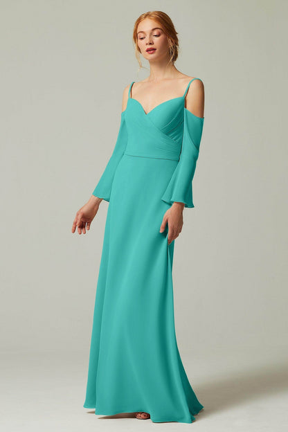 A-Line Floor Length Chiffon Bridesmaid Dress CB0307