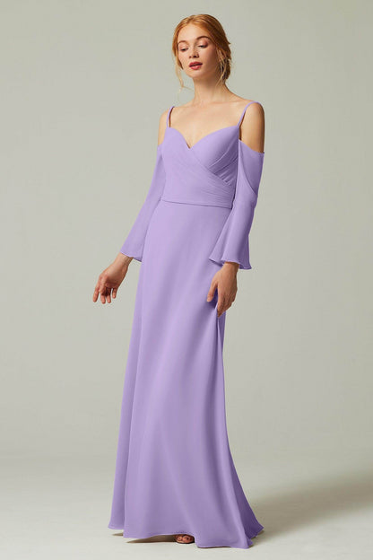 A-Line Floor Length Chiffon Bridesmaid Dress CB0307
