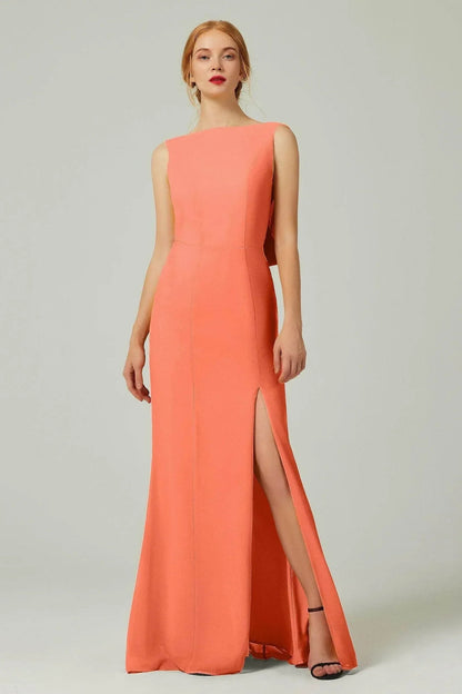 Sheath-Column Sweep-Brush Chiffon Bridesmaid Dress Formal Dresses CB0310