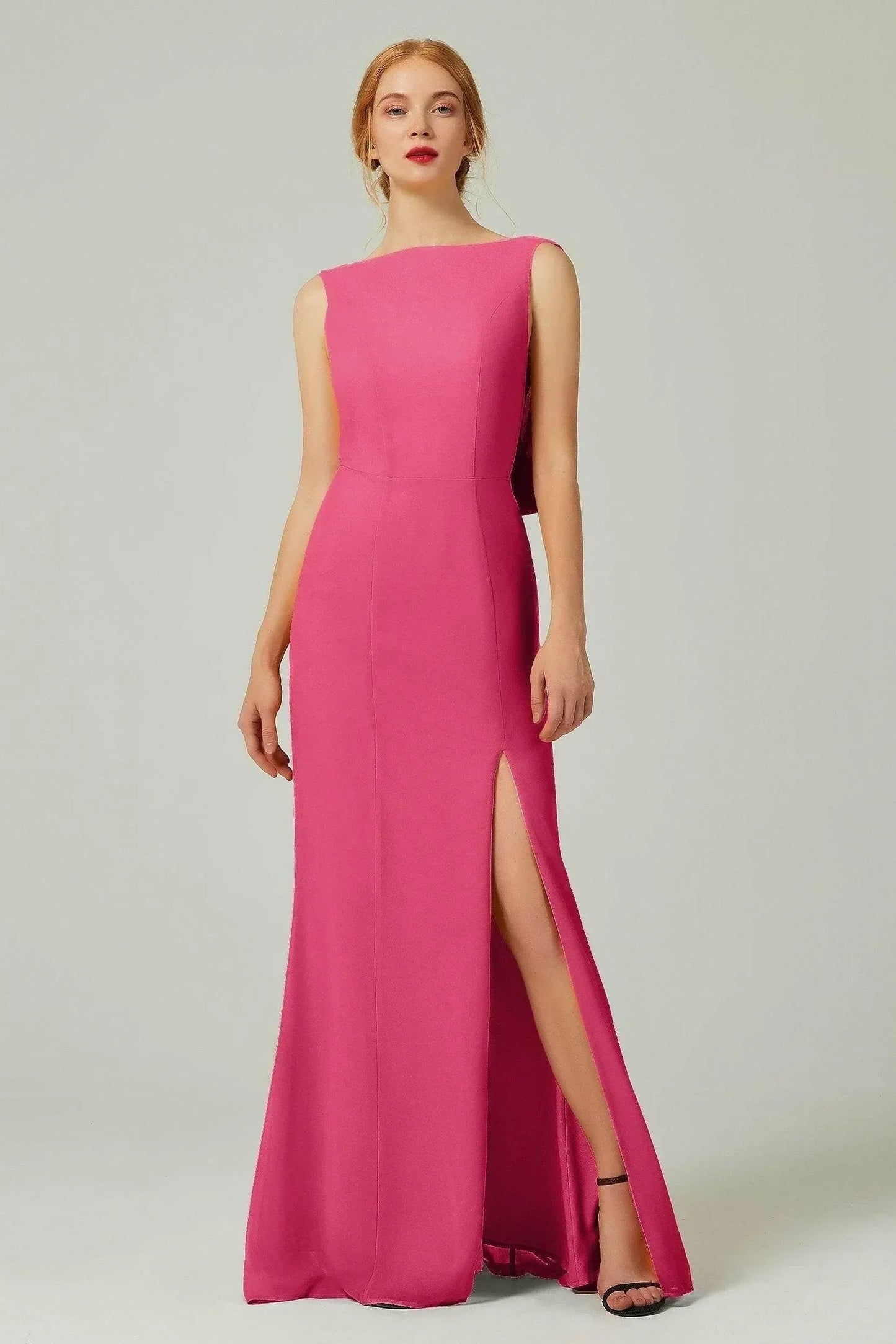 Sheath-Column Sweep-Brush Chiffon Bridesmaid Dress Formal Dresses CB0310