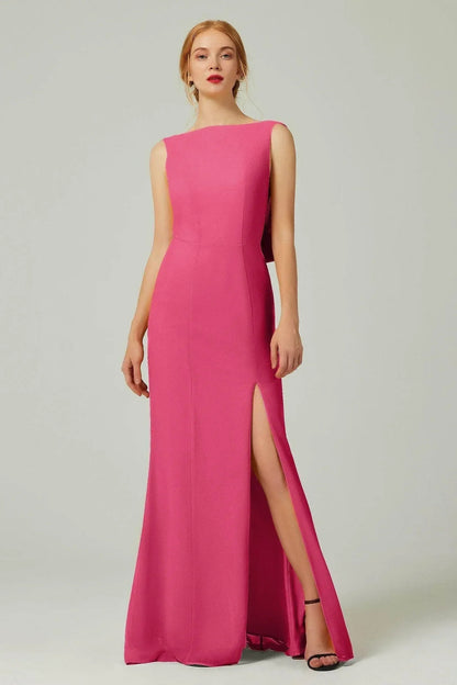 Sheath-Column Sweep-Brush Chiffon Bridesmaid Dress Formal Dresses CB0310PS