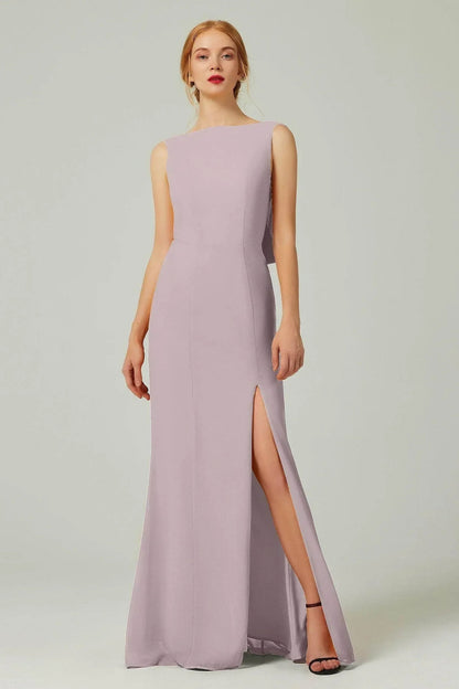 Sheath-Column Sweep-Brush Chiffon Bridesmaid Dress Formal Dresses CB0310