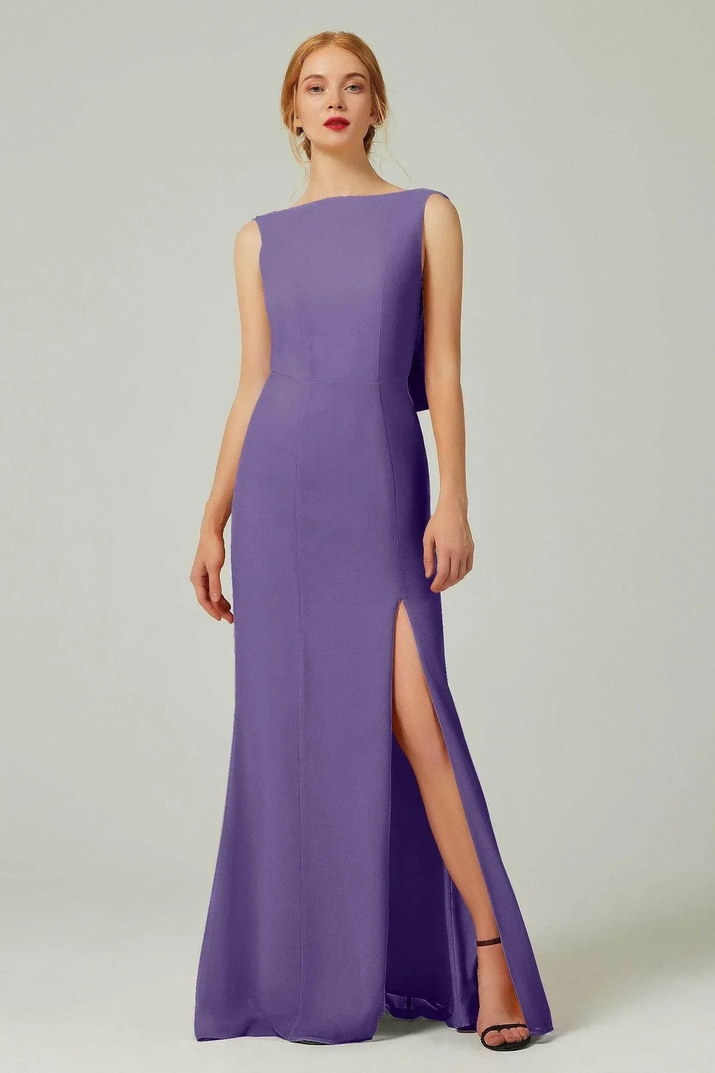 Sheath-Column Sweep-Brush Chiffon Bridesmaid Dress Formal Dresses CB0310