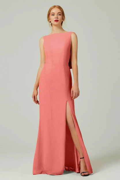 Sheath-Column Sweep-Brush Chiffon Bridesmaid Dress Formal Dresses CB0310PS