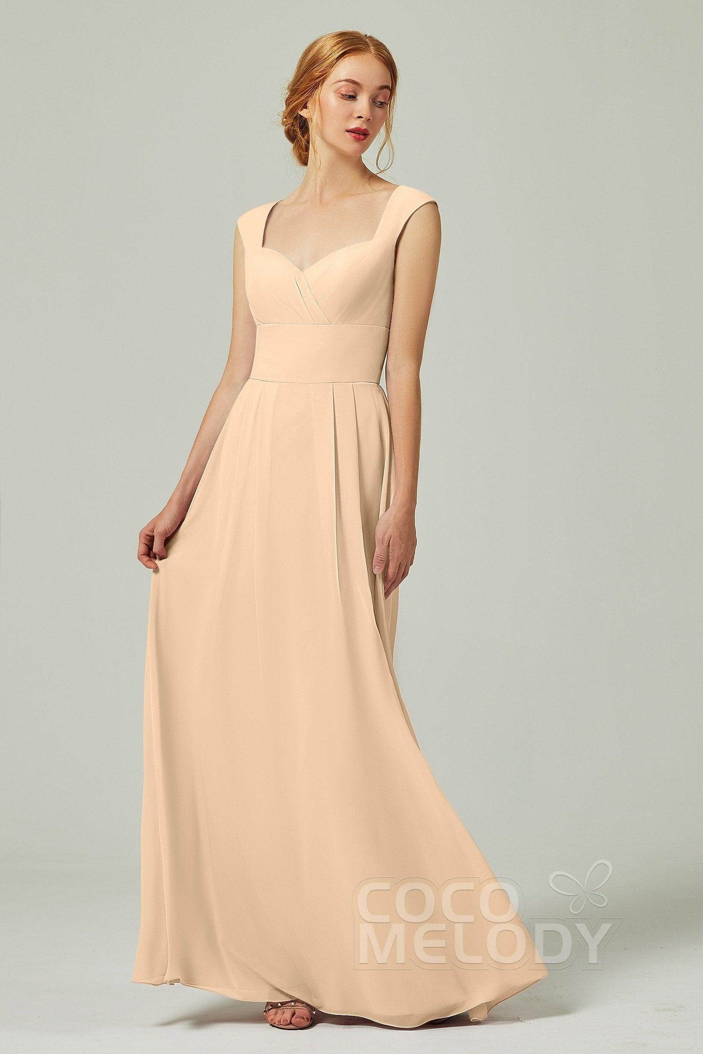 A-Line Floor Length Chiffon Bridesmaid Dress CB0315
