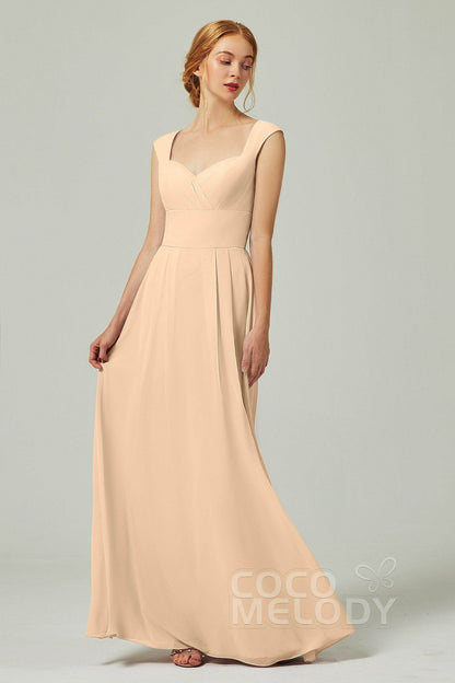 A-Line Floor Length Chiffon Bridesmaid Dress CB0315
