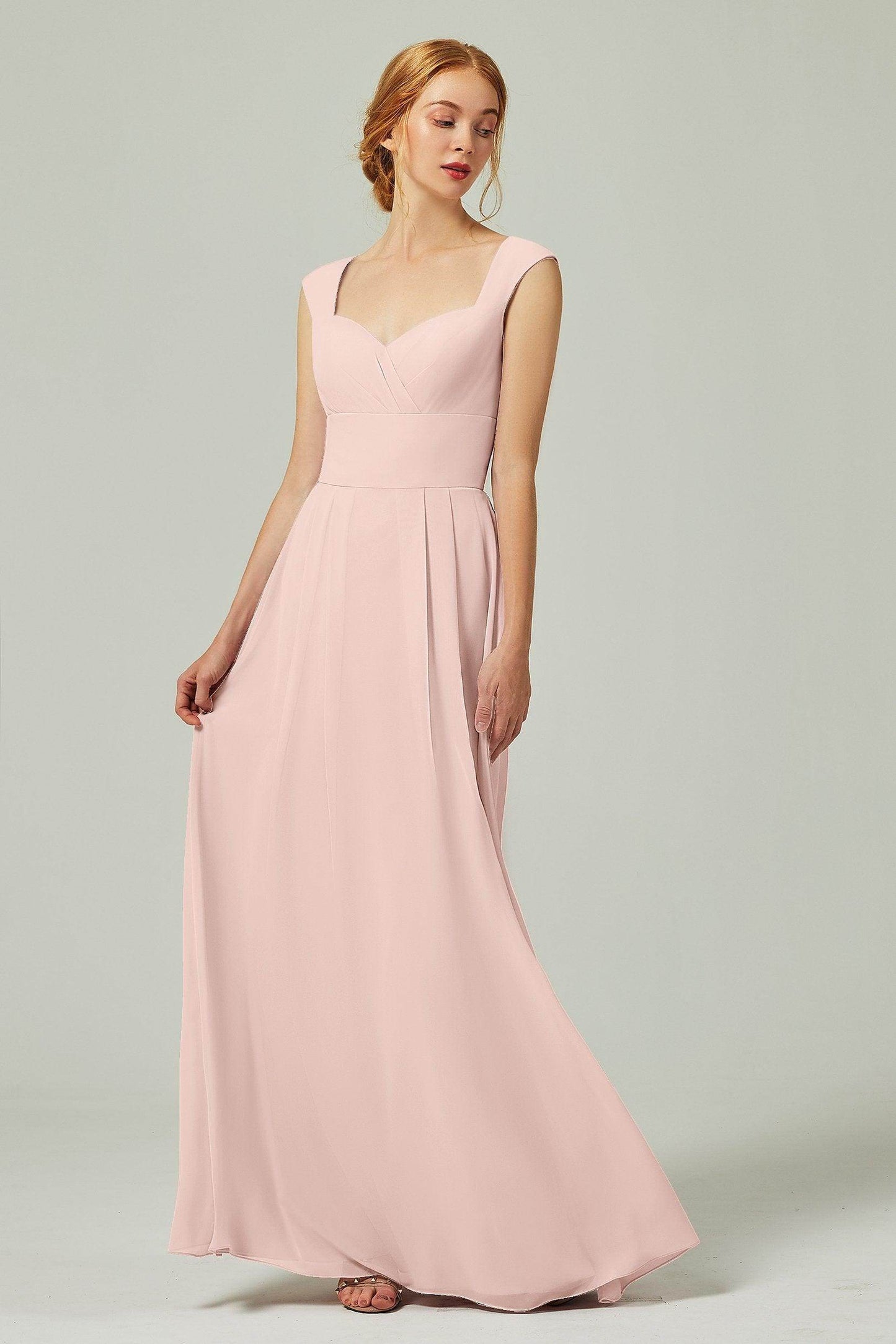A-Line Floor Length Chiffon Bridesmaid Dress CB0315